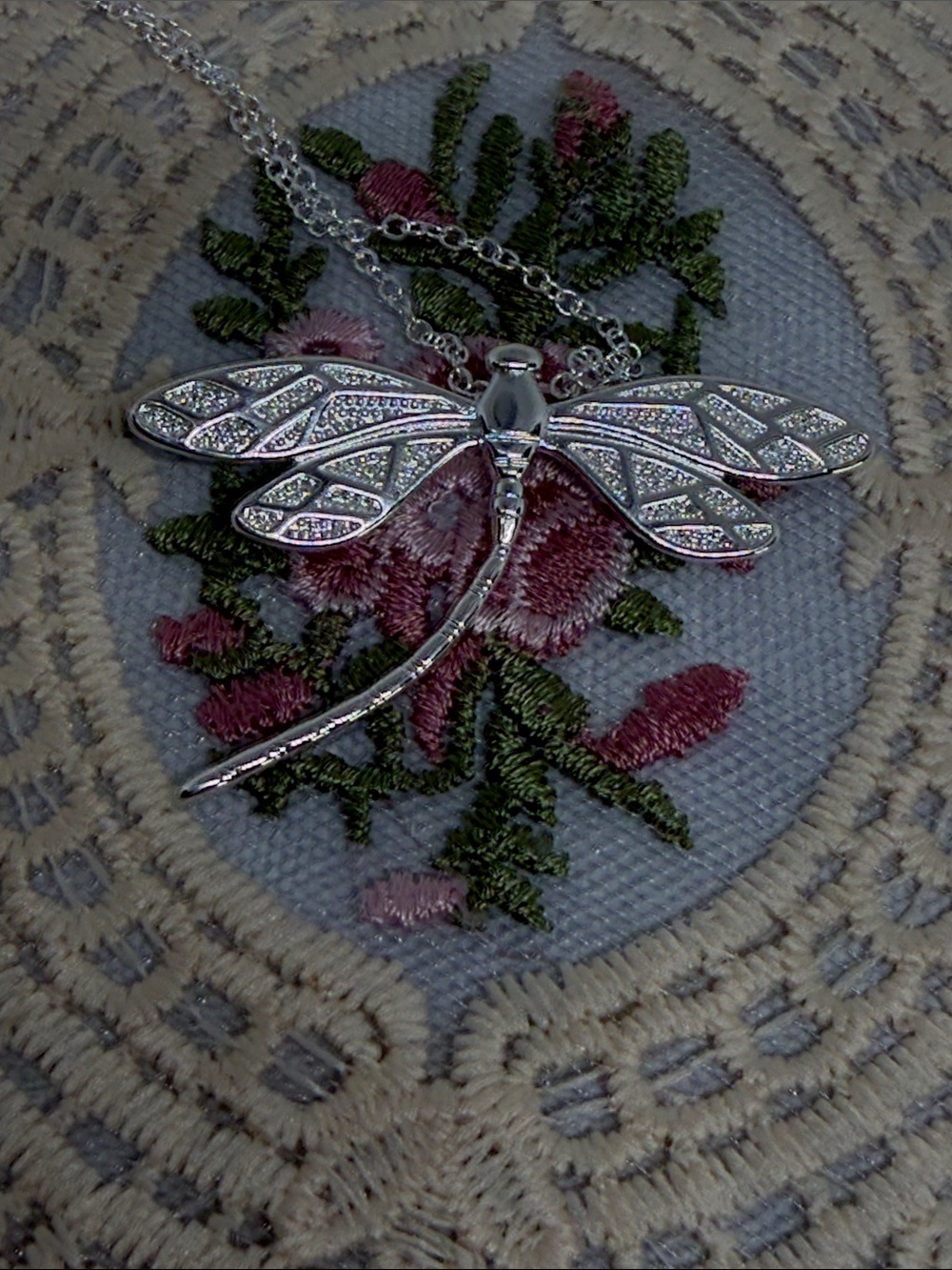 925 Sterling Silver Dragonfly Necklace Cottagecore Princesscore Romantic